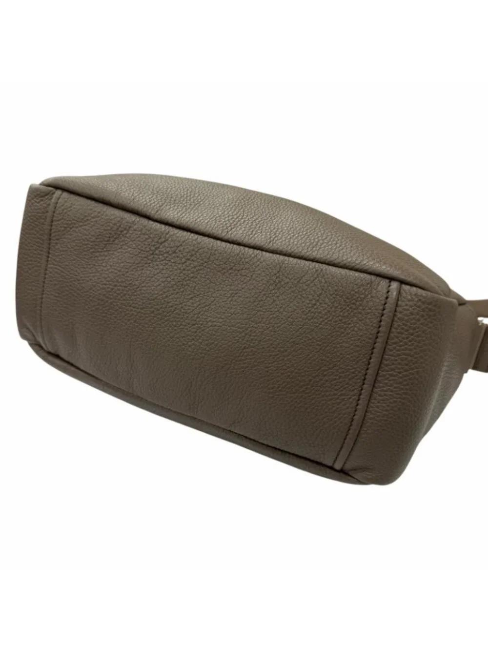 Prada Vitello Daino Leather Triangle Logo Crossbody Shoulder Bag Gray